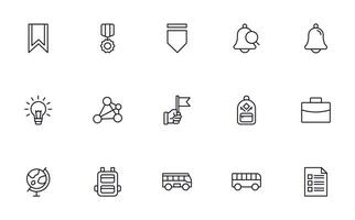 Education line icon set. Collection of high quality signs for web design, mobile app , UI design and etc. Outline icon of education, school, university, learning. vector