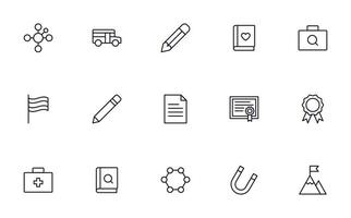 Education line icon set. Collection of high quality signs for web design, mobile app , UI design and etc. Outline icon of education, school, university, learning. vector