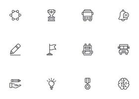 Education line icon set. Collection of high quality signs for web design, mobile app , UI design and etc. Outline icon of education, school, university, learning. vector