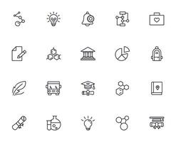 Education line icon set. Collection of high quality signs for web design, mobile app , UI design and etc. Outline icon of education, school, university, learning. vector