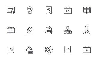 Education line icon set. Collection of high quality signs for web design, mobile app , UI design and etc. Outline icon of education, school, university, learning. vector