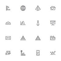 Business line icon set. Collection of commerce uotline sighn for web design, mobile app, UI design, etc. Dark blue line symbol of finance on white background. vector