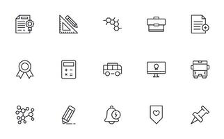 Education line icon set. Collection of high quality signs for web design, mobile app , UI design and etc. Outline icon of education, school, university, learning. vector