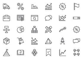 Business line icon set. Collection of commerce uotline sighn for web design, mobile app, UI design, etc. Dark blue line symbol of finance on white background. vector