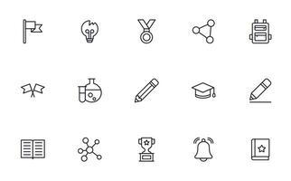 Education line icon set. Collection of high quality signs for web design, mobile app , UI design and etc. Outline icon of education, school, university, learning. vector