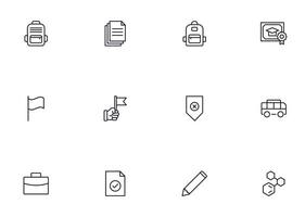 Education line icon set. Collection of high quality signs for web design, mobile app , UI design and etc. Outline icon of education, school, university, learning. vector