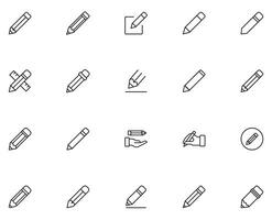 Pencil concept. Collection of modern high quality pencil line icons. Editable stroke. Premium linear symbol for web sites, flyers, banners, online shops and companies. vector