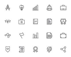 Education line icon set. Collection of high quality signs for web design, mobile app , UI design and etc. Outline icon of education, school, university, learning. vector