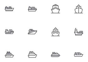 Ship concept. Collection of ship high quality vector outline signs for web pages, books, online stores, flyers, banners etc. Set of premium illustrations isolated on white background