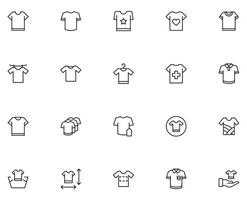 Collection of modern t-shirts outline icons. Set of modern illustrations for mobile apps, web sites, flyers, banners etc isolated on white background. Premium quality signs vector