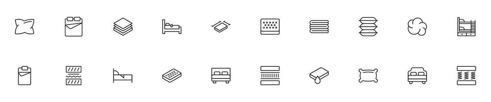 Collection of modern bedroom outline icons. Set of modern illustrations for mobile apps, web sites, flyers, banners etc isolated on white background. Premium quality signs. vector