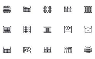 Fence concept. Collection of modern high quality fence line icons. Editable stroke. Premium linear symbol for web sites, flyers, banners, online shops and companies. vector