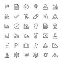 Business line icon set. Collection of commerce uotline sighn for web design, mobile app, UI design, etc. Dark blue line symbol of finance on white background. vector