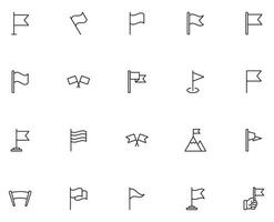 Flag concept. Collection of modern high quality line icons. Editable stroke. Premium linear symbol for web sites, flyers, banners, online shops and companie. vector