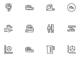 Collection of modern measure outline icons. Set of modern illustrations for mobile apps, web sites, flyers, banners etc isolated on white background. Premium quality signs. vector