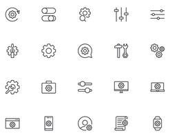 Setting line icon on white background vector