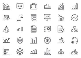 Business line icon set. Collection of commerce uotline sighn for web design, mobile app, UI design, etc. Dark blue line symbol of finance on white background. vector