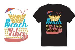 Beach T-Shirt Design Template vector