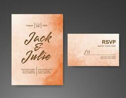 Wedding invitation with abstract watercolor background vector