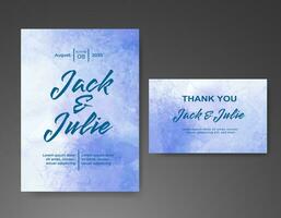 Wedding invitation with abstract watercolor background vector