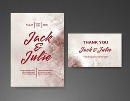 Wedding invitation with abstract watercolor background vector