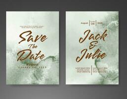 Wedding invitation with abstract watercolor background vector