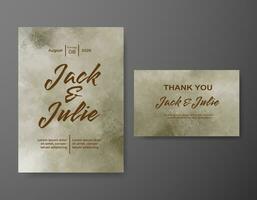 Wedding invitation with abstract watercolor background vector