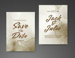 Wedding invitation with abstract watercolor background vector