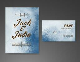 Wedding invitation with abstract watercolor background vector