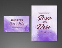 Wedding invitation with abstract watercolor background vector