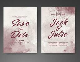 Wedding invitation with abstract watercolor background vector