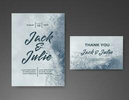 Wedding invitation with abstract watercolor background vector