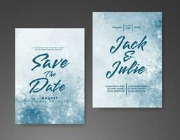 Wedding invitation with abstract watercolor background vector