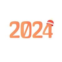 numbers 2024 new year. Vector illustration of lettering inscription