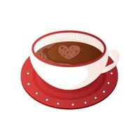 mug with tea. winter warm drink. cute vector