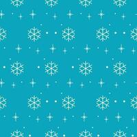 simple seamless winter pattern. snowflakes on blue background vector