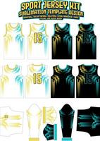 Techno Stripes Jersey Design Sportswear Layout Template vector