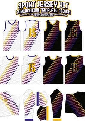 Yellow Diagonal Lines Jersey Design Sportswear Layout Template