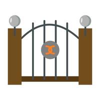 halloween cemetery gate icon vector illustration design isolated on white background in simple,editable style.