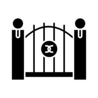 halloween cemetery gate icon vector illustration design isolated on white background in simple,editable style.