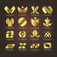 Free vector luxury golden logo collection