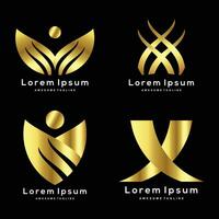 gratis vector lujo dorado logo colección