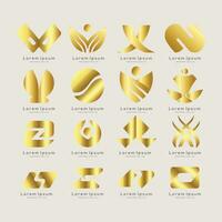 Free vector luxury golden logo collection