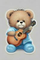 Baby teddy bear sticker ai generate photo