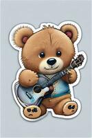 Baby teddy bear sticker ai generate photo