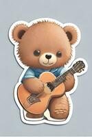 Baby teddy bear sticker ai generate photo