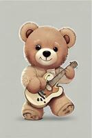 Baby teddy bear sticker ai generate photo