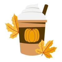 Latte de calabaza y especias vector