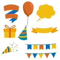 birthday party set vector illustration