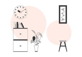 Interior in minimalistic linear style. background for presentations, posters and applications. Vector. vector